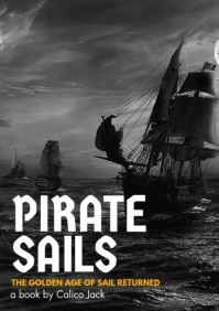 pirate sails adventure novel design template A4