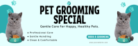 Turquoise Pet Grooming Encabezado de Twitter Template