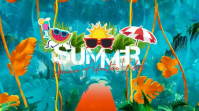 Pirus Ceria Summer Adventure Tampilan Digital Video Display digitale (16:9) template