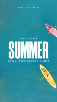 蓝绿色 Summer Welcome Instagram Reel Template