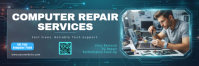 Turquoise Computer Repair Services Twitter-header Template