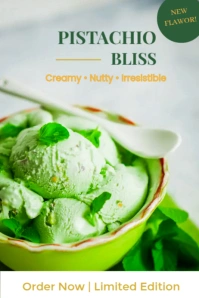 Pistachio Ice cream Poster template
