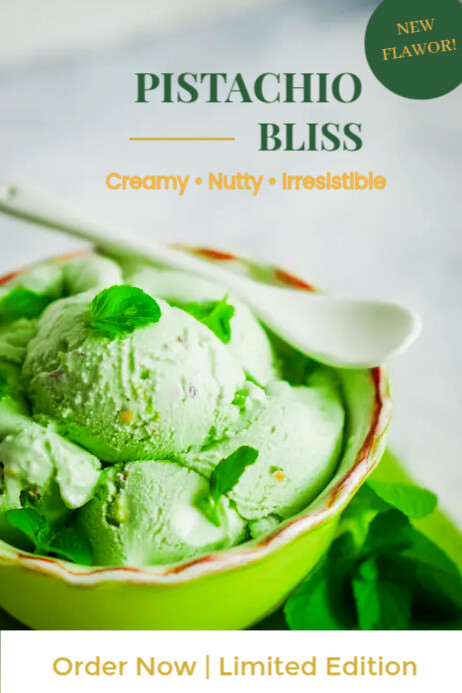 Pistachio Ice cream Poster template