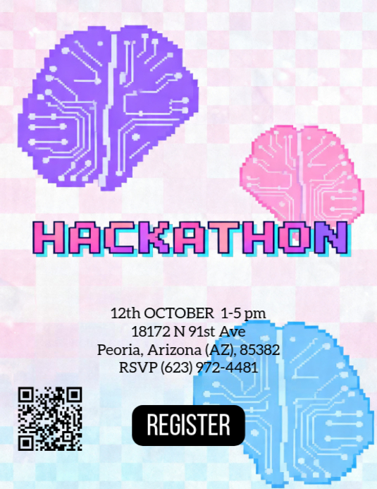 pixelated Hackathon Event Flyer Template | PosterMyWall