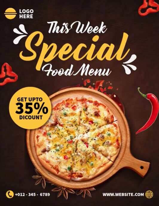 Pizza Ads Flyer (US Letter) template