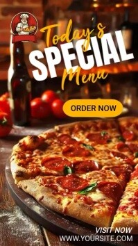 PIZZA bar and grill flyer Instagram Story template