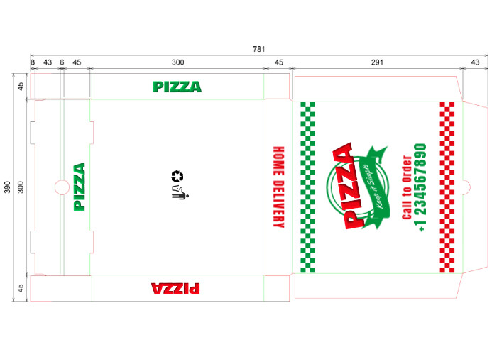 pizza box A1 template