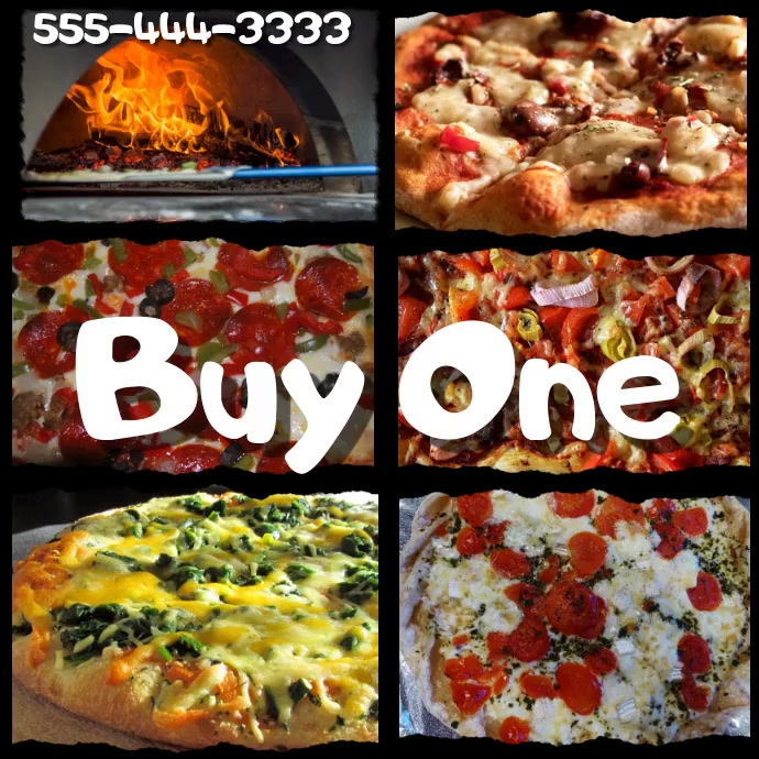 Pizza Buy One Get 1/2 off Avertisement Template PosterMyWall