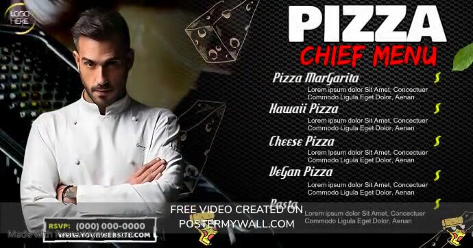 Pizza Chief Menu Imagem partilhada do Facebook template