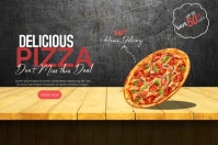 PIZZA DELICIOUS banner Étiquette template