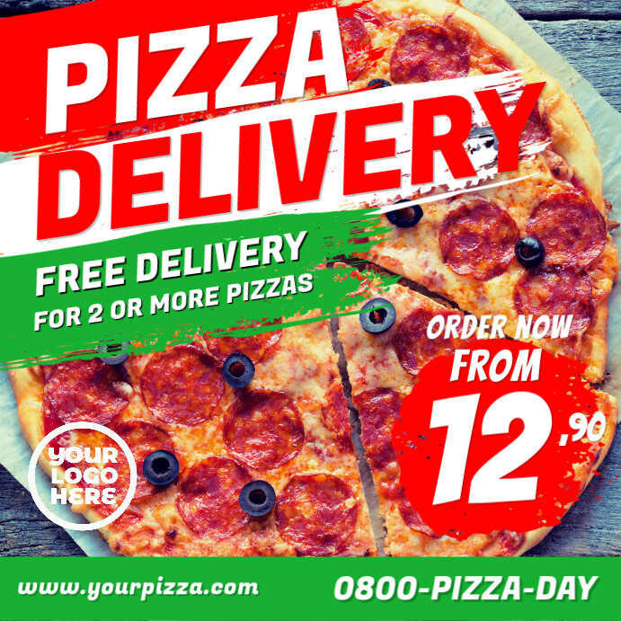 Pizza Lieferung Restaurant Flyer Instagram Anzeige Vorlage Postermywall