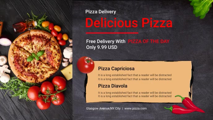Pizza Delivery Service Facebook Video Template Postermywall