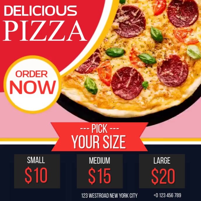 Pizza Delivery Square Ad Social Media Template Postermywall