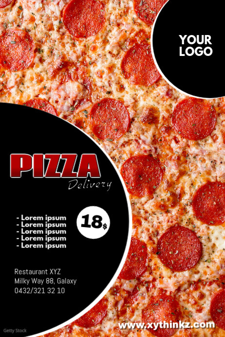 Plantilla De Pizza A Domicilio Para Llevar Flyer Restaurante Publicitario Postermywall