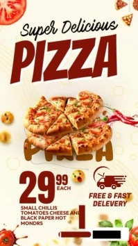 Pizza Digitalanzeige (9:16) template