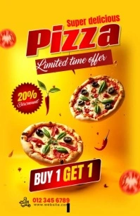 pizza discount sale 半版 template