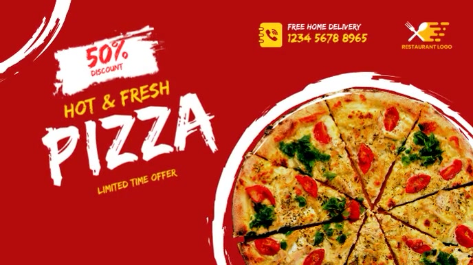 Pizza Flyer, Pizza Menu Digital Display template