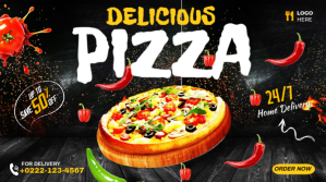 Pizza Flyer Digitalt display (16:9) template