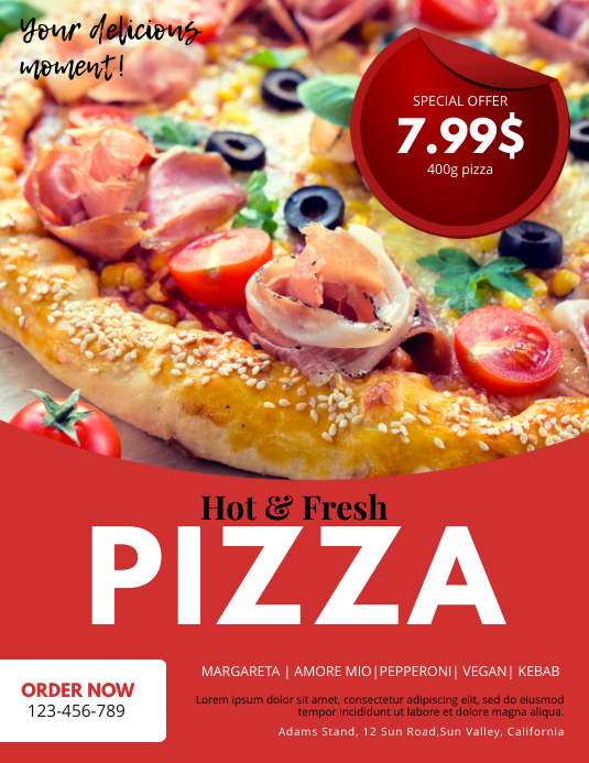 Pizza Flyer Vorlage Vorlage Postermywall