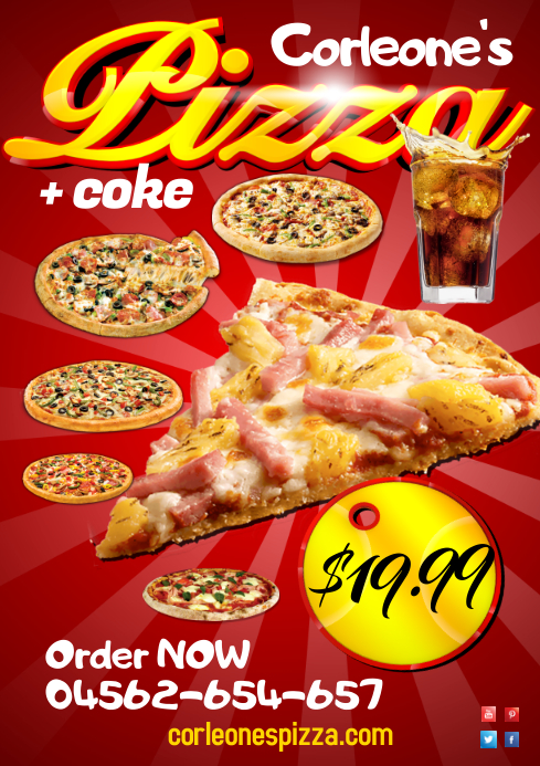 Plantilla De Pizza Folletos Postermywall