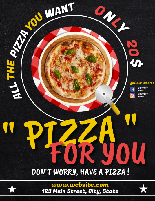Plantilla De Pizza For You Flyer Advertisement Postermywall