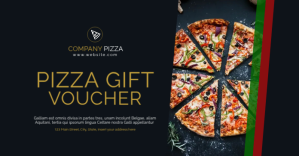 pizza gift voucher template design Изображение, которым поделились на Facebook