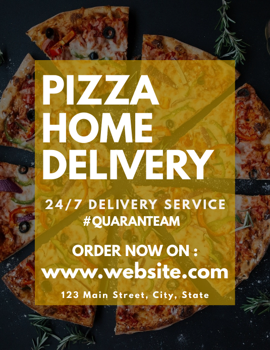 Pizza Home Delivery 24 7 Flyer Vorlage Postermywall