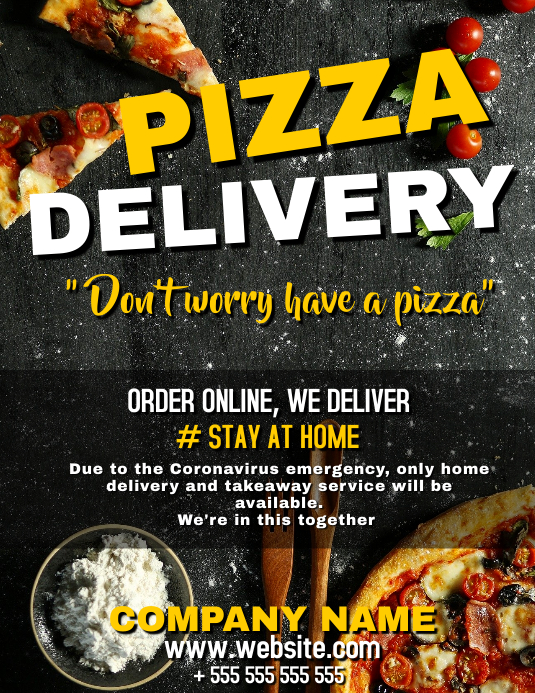 Pizza Home Delivery Flyer Template Postermywall