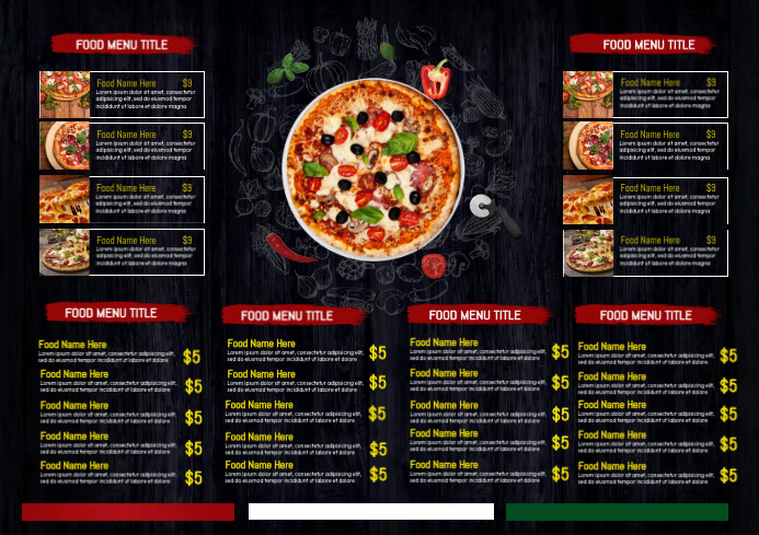 Pizza Menu Design Basic Pizza Menu Template | PosterMyWall