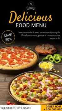 Pizza Menu Digital Display (9:16) template