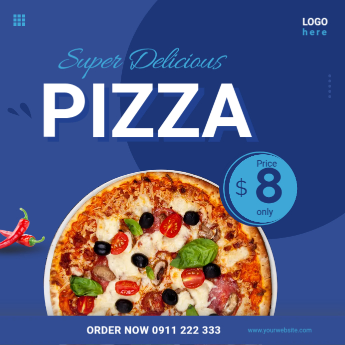 Pizza Menu Design Instagram Post template