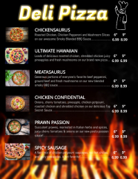 Pizza menu table a4 card 2 Template | PosterMyWall