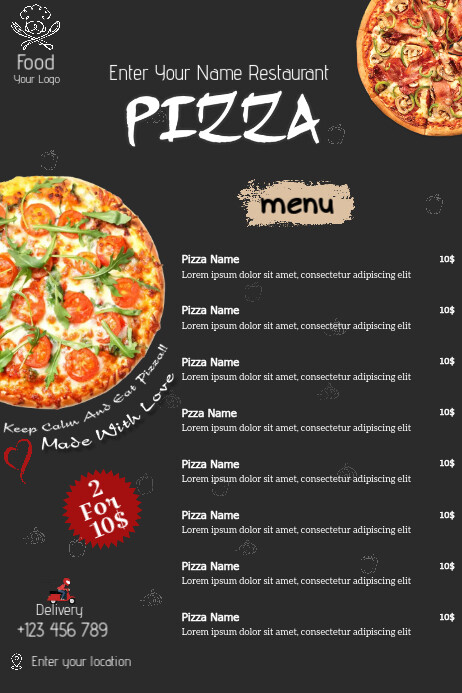 Pizza Menu Template | PosterMyWall