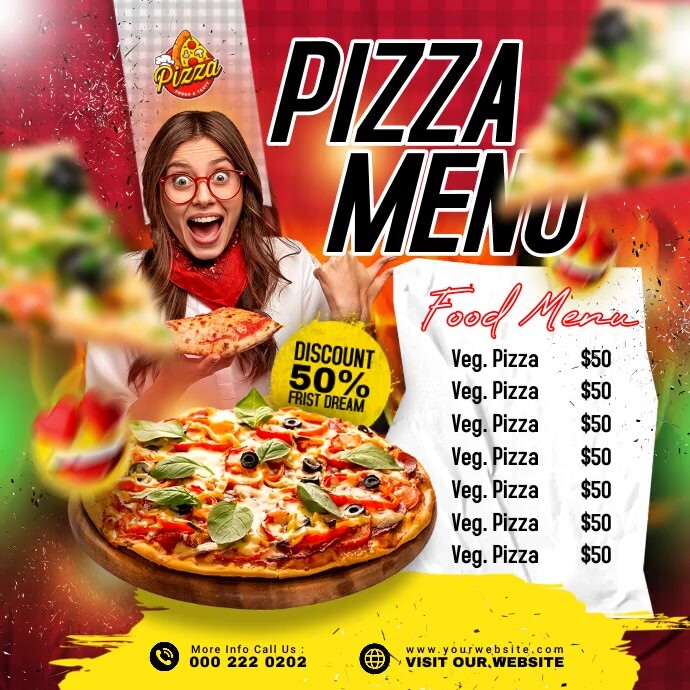 PIZZA MENU Instagram Post template