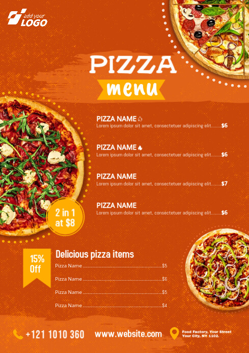 Pizza Menu Flyer Template Postermywall