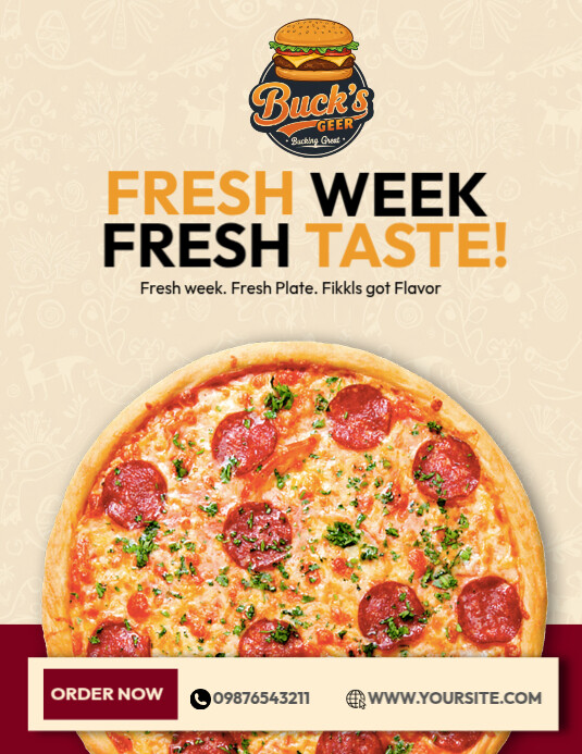 Pizza Menu Template Flyer (US Letter)