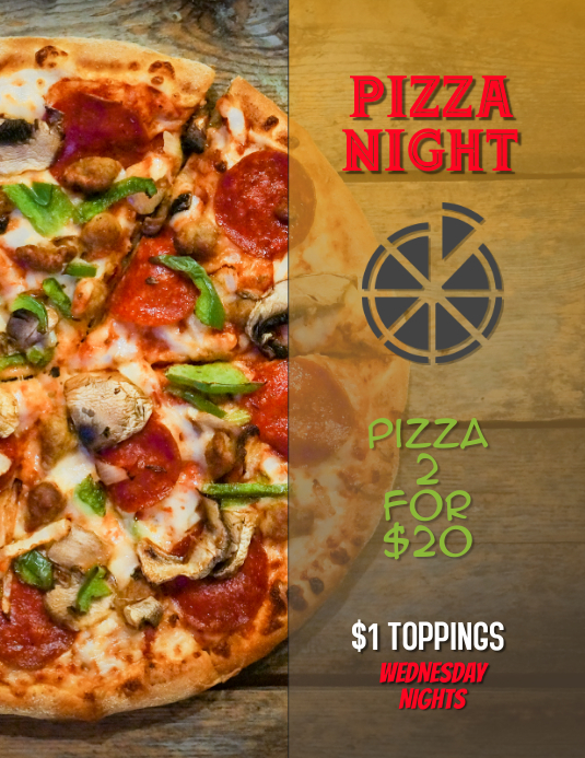 Pizza Night Special For Restaurant Flyer Plakat Broschure Vorlage Postermywall