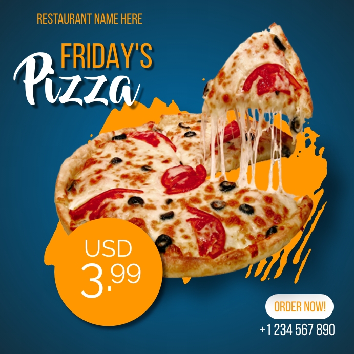 pizza offer Instagram Plasing template