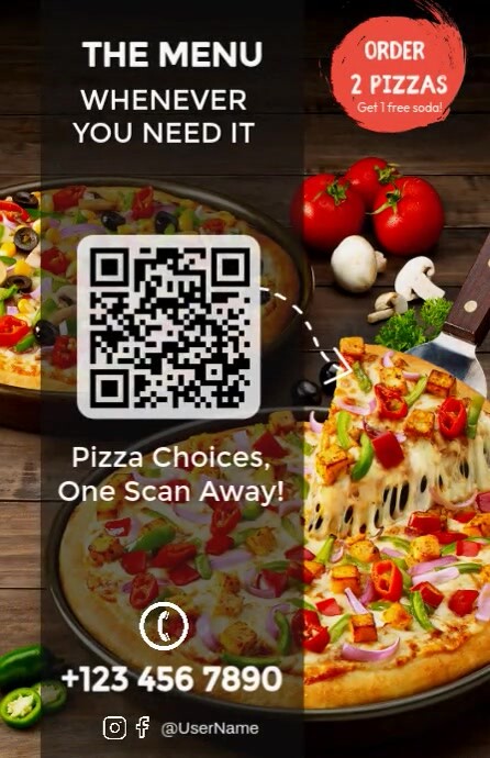 Pizza Online Menu QR Template | PosterMyWall