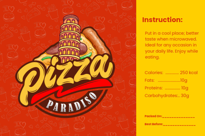 Pizza Packing Label Template | PosterMyWall