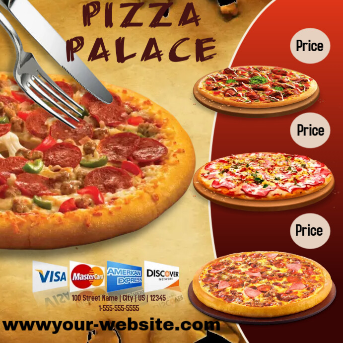 pizza palace template postermywall