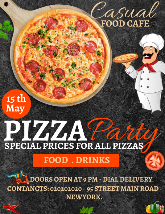 PIZZA PARTY DAY SPECIAL OFFER FLYER TEMPLATE PosterMyWall