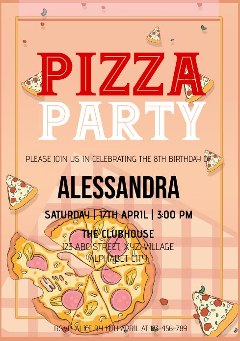 Modele Pizza Party Invitation Postermywall Modele Pizza Party Invitation Postermywall