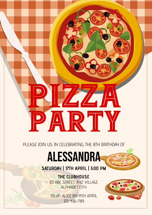 Modele Pizza Party Invitation Postermywall Modele Pizza Party Invitation Postermywall