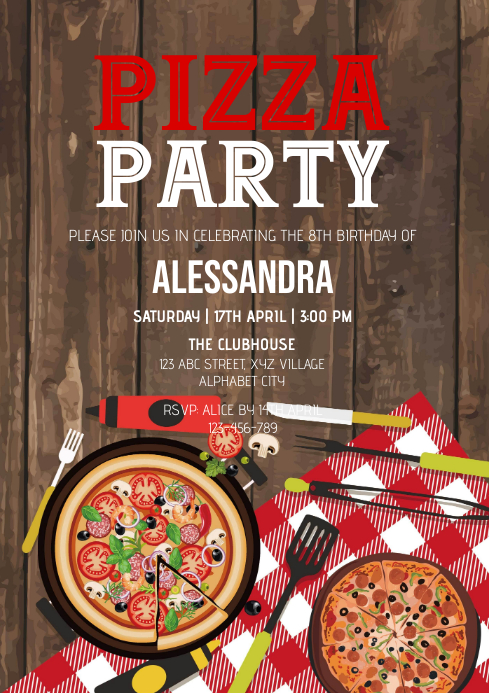 Modele Pizza Party Invitation Postermywall Modele Pizza Party Invitation Postermywall