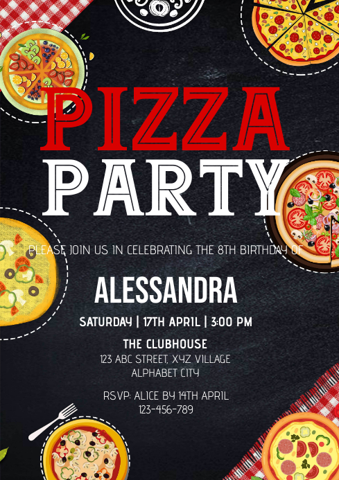 Modele Pizza Party Invitation Postermywall Modele Pizza Party Invitation Postermywall