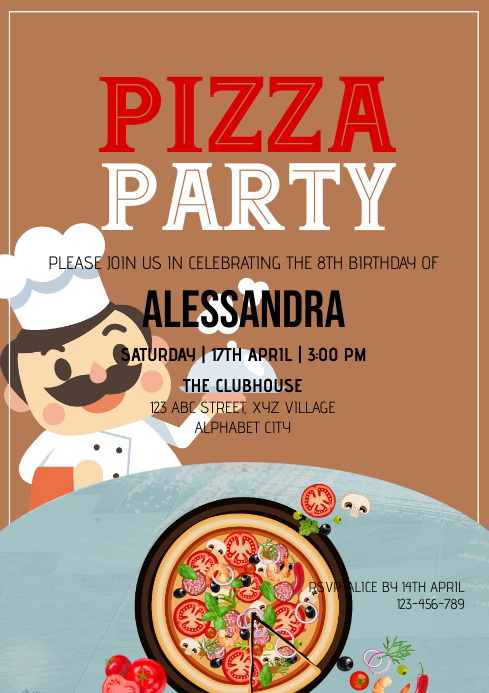 Modele Pizza Party Invitation Postermywall Modele Pizza Party Invitation Postermywall