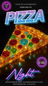 Pizza Party Night video template Instagram Story