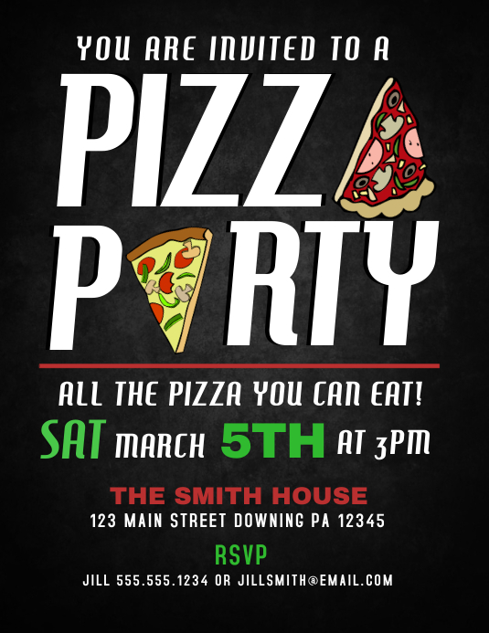 PIZZA PARTY Template PosterMyWall
