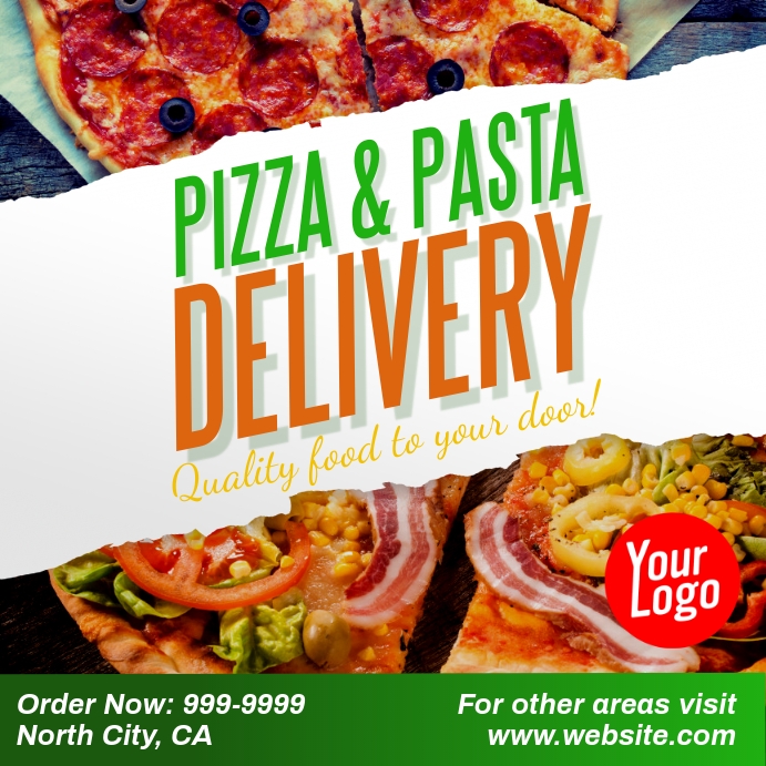 Pizza Pasta delivery facebook instagram ad Template | PosterMyWall